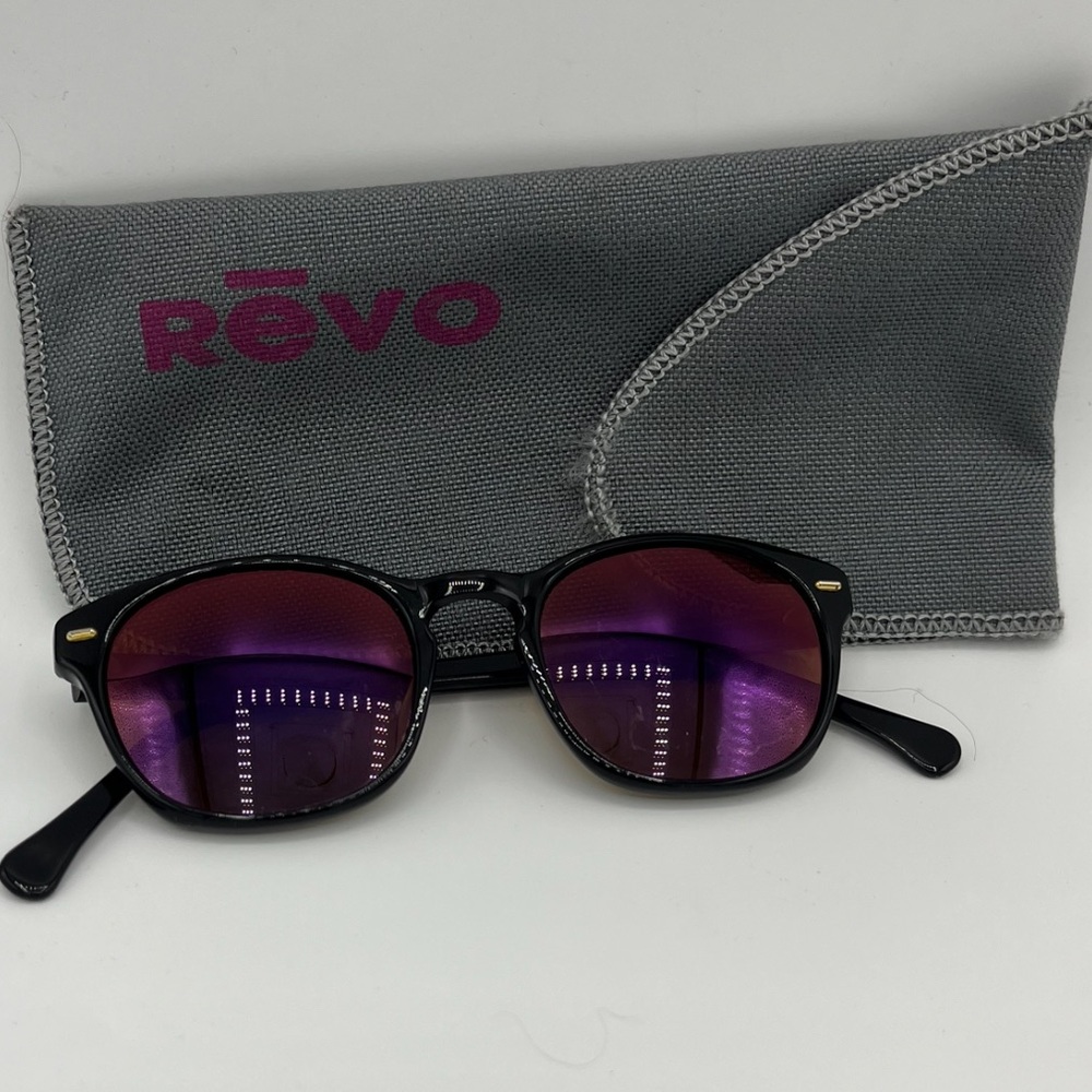 Vintage Revo Purple Mirror Sunglasses, black frames